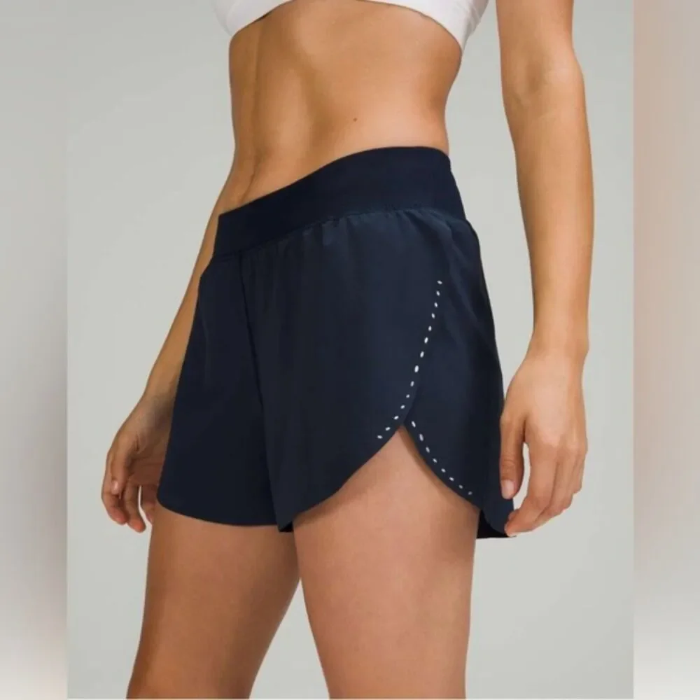 Lululemon Athletica Find Your Pace High Rise Blue Shorts Womens 3